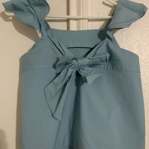 Blue Bow-Tie Top